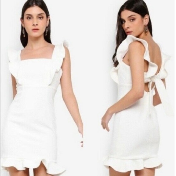 Bardot Ashley Frill White Mini Dress - Picture 4 of 10